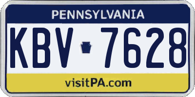 PA license plate KBV7628