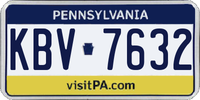 PA license plate KBV7632