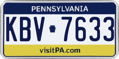 PA license plate KBV7633