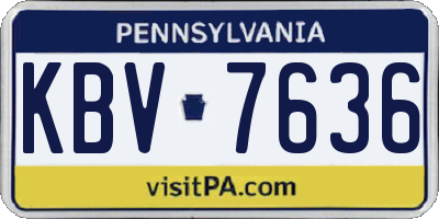 PA license plate KBV7636