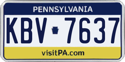 PA license plate KBV7637