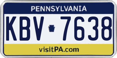 PA license plate KBV7638