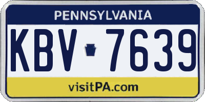 PA license plate KBV7639