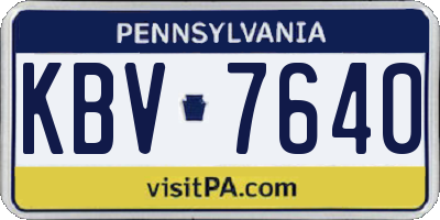 PA license plate KBV7640