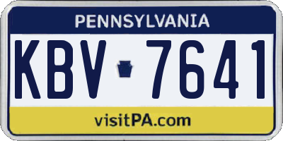 PA license plate KBV7641