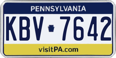 PA license plate KBV7642
