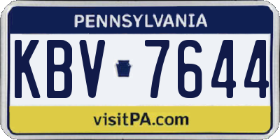 PA license plate KBV7644