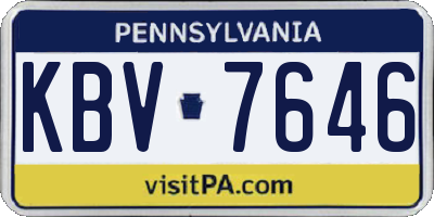 PA license plate KBV7646