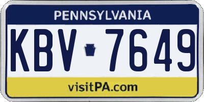 PA license plate KBV7649