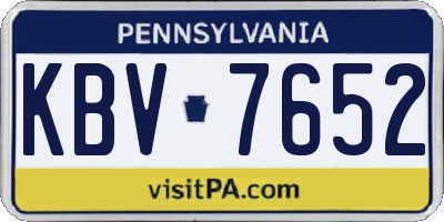 PA license plate KBV7652