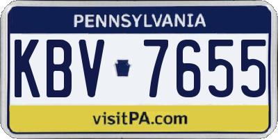 PA license plate KBV7655