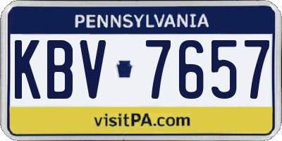 PA license plate KBV7657