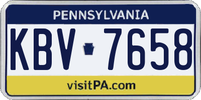 PA license plate KBV7658