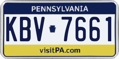 PA license plate KBV7661