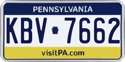 PA license plate KBV7662