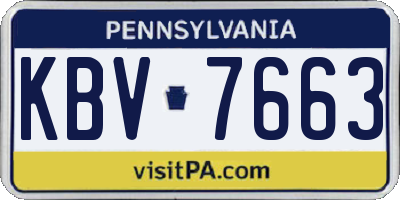 PA license plate KBV7663
