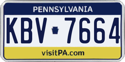 PA license plate KBV7664