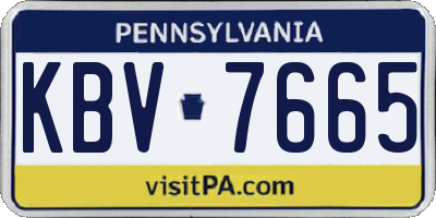 PA license plate KBV7665