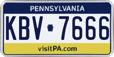 PA license plate KBV7666