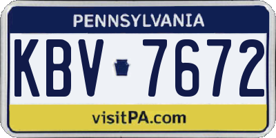 PA license plate KBV7672