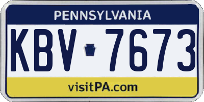 PA license plate KBV7673