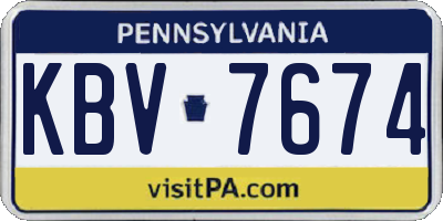 PA license plate KBV7674