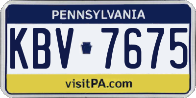 PA license plate KBV7675