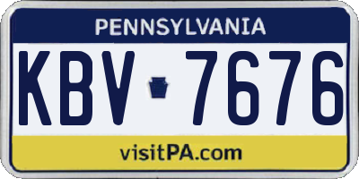 PA license plate KBV7676
