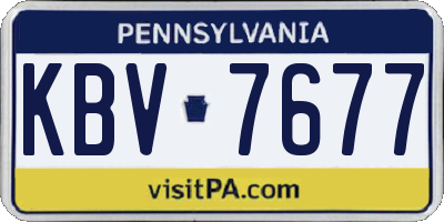 PA license plate KBV7677