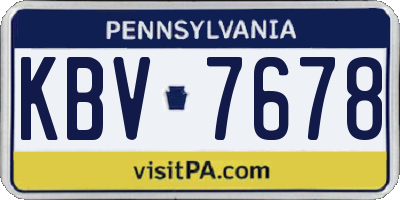 PA license plate KBV7678
