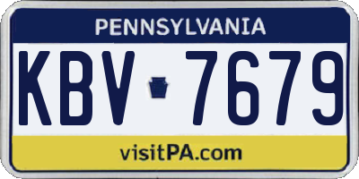 PA license plate KBV7679