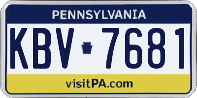 PA license plate KBV7681