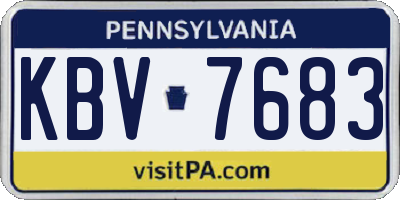 PA license plate KBV7683