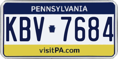 PA license plate KBV7684