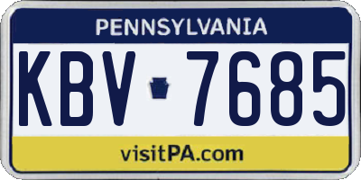 PA license plate KBV7685