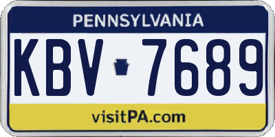 PA license plate KBV7689
