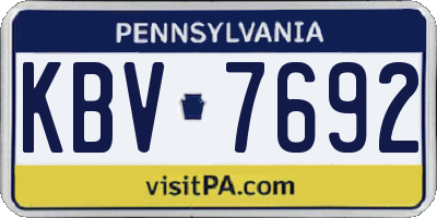 PA license plate KBV7692