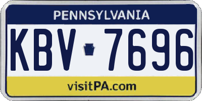 PA license plate KBV7696