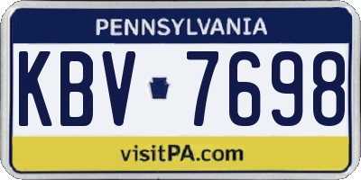 PA license plate KBV7698