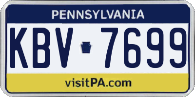PA license plate KBV7699