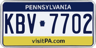 PA license plate KBV7702