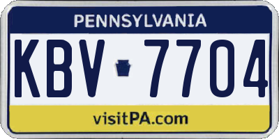 PA license plate KBV7704