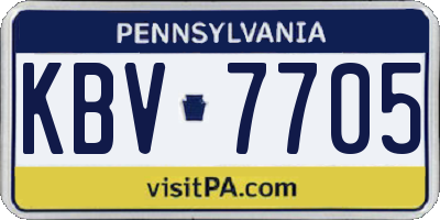 PA license plate KBV7705