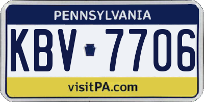 PA license plate KBV7706
