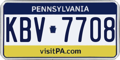 PA license plate KBV7708