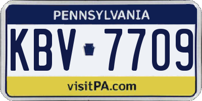 PA license plate KBV7709