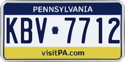 PA license plate KBV7712