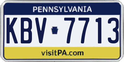 PA license plate KBV7713