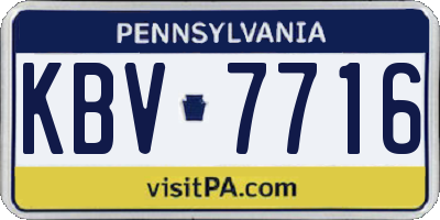 PA license plate KBV7716