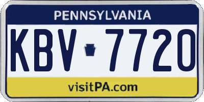 PA license plate KBV7720